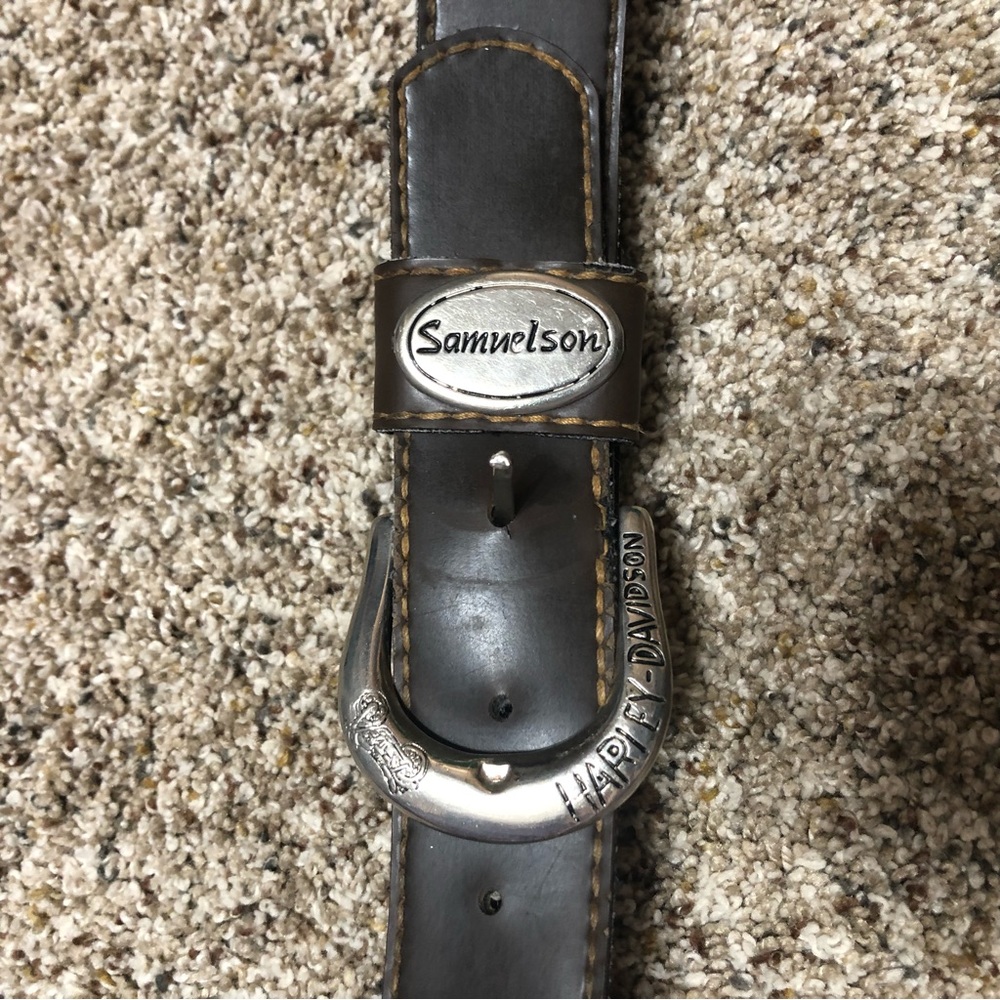 Brown Samuelson Harley Davidson 33” Brown Belt Wo… - image 1